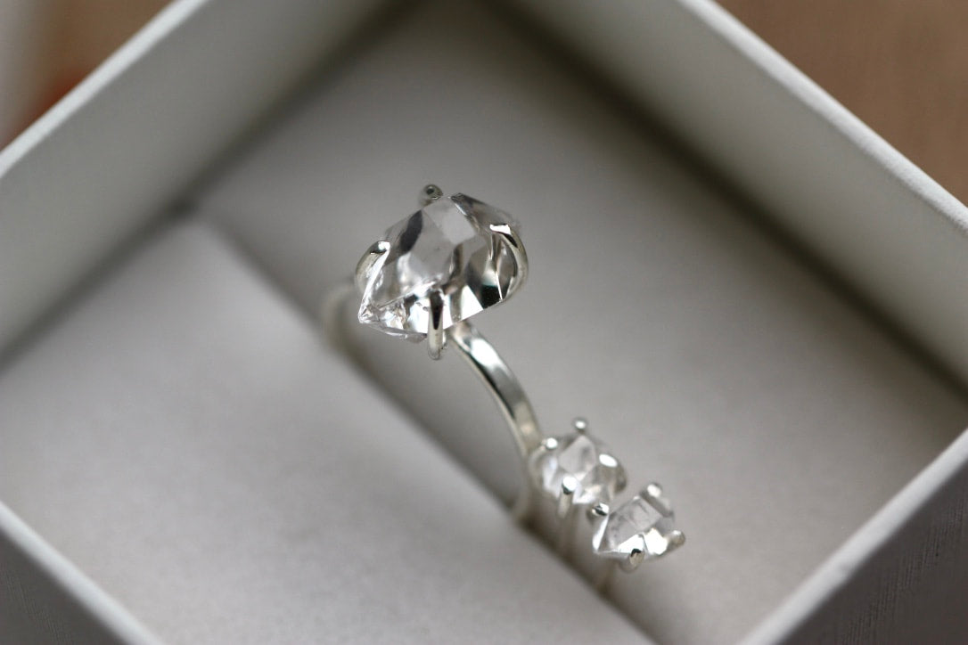 Natural Herkimer Diamond Stud Earrings, 92.5 Sterling Silver