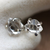 Natural Herkimer Diamond Stud Earrings, 92.5 Sterling Silver