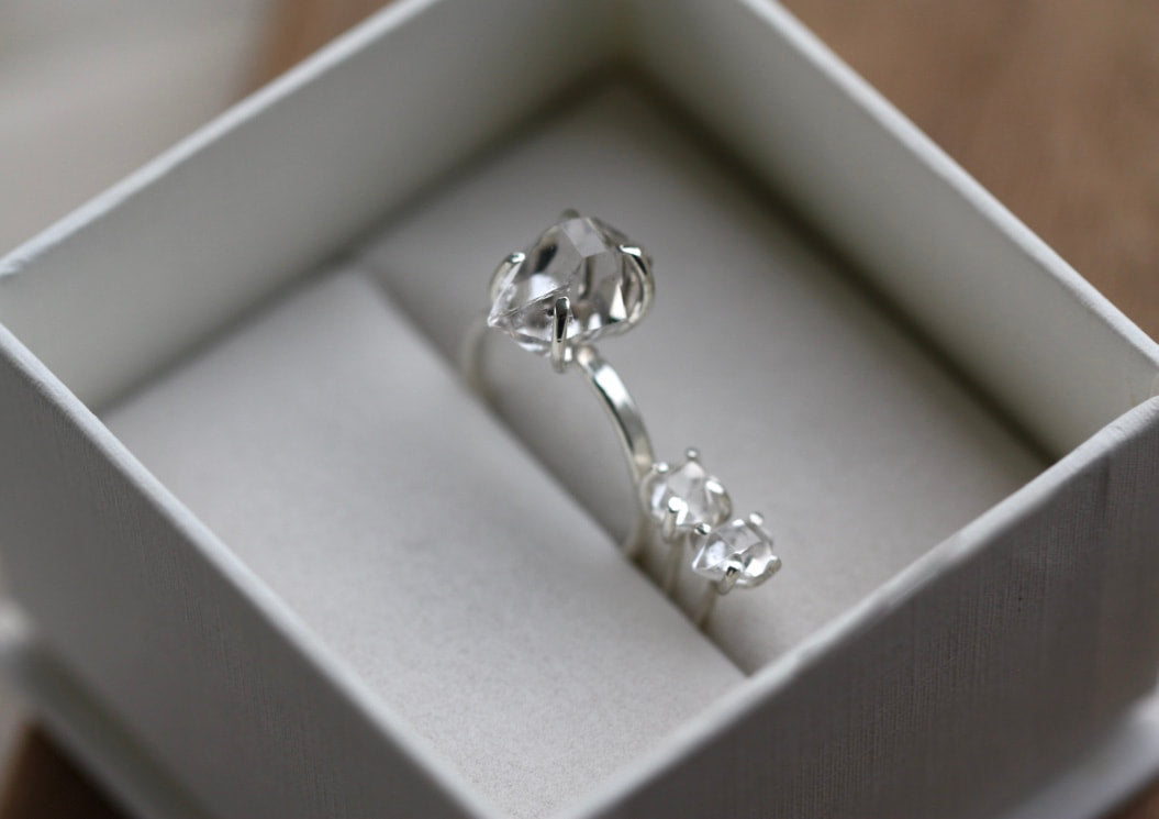 Natural Herkimer Diamond Stud Earrings, 92.5 Sterling Silver