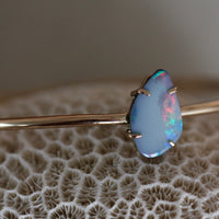 Australian Boulder Opal, Black Opal Bangle, 14k Gold/14k Gold Filled
