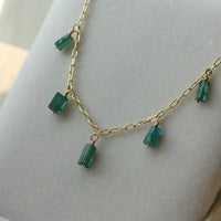 Raw Indicolite Tourmaline Necklace