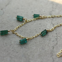 Raw Indicolite Tourmaline Necklace