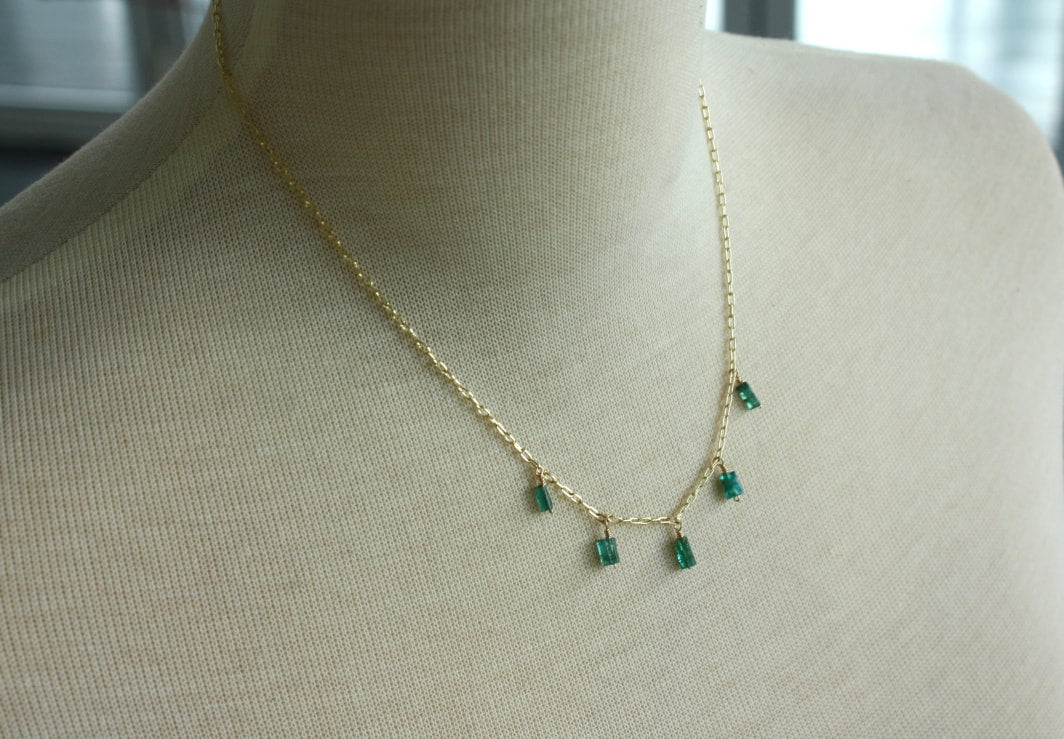 Raw Indicolite Tourmaline Necklace