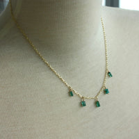 Raw Indicolite Tourmaline Necklace