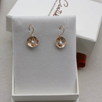 Hammered Petal and Pearl Earrings
