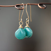 Soft Teal Blue Chalcedony Earrings