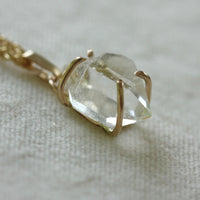 Natural Herkimer Diamond Pendant Necklace, April Birthstone Necklace