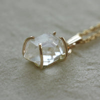 Natural Herkimer Diamond Pendant Necklace, April Birthstone Necklace