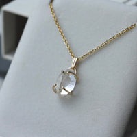 Natural Herkimer Diamond Pendant Necklace, April Birthstone Necklace