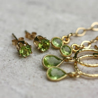 Peridot Stud Earrings, August Birthstone Stud Earrings