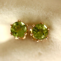 Peridot Stud Earrings, August Birthstone Stud Earrings