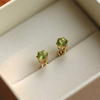 Peridot Stud Earrings, August Birthstone Stud Earrings