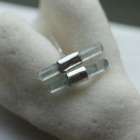 Raw Light Green/Blue Tourmaline Stud Earrings