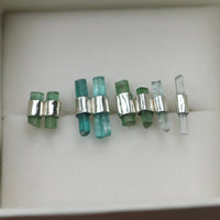 Raw Light Green/Blue Tourmaline Stud Earrings