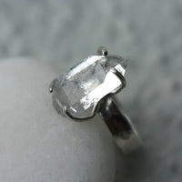Natural Herkimer Diamond Ring, Diamond Quartz Ring, April Birthstone Ring