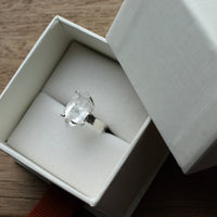 Natural Herkimer Diamond Ring, Diamond Quartz Ring, April Birthstone Ring