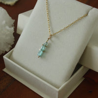 Raw Paraiba Tourmaline Pendant Necklace, October Birthstone Pendant Necklace
