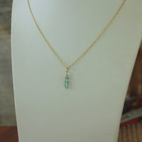Raw Paraiba Tourmaline Pendant Necklace, October Birthstone Pendant Necklace