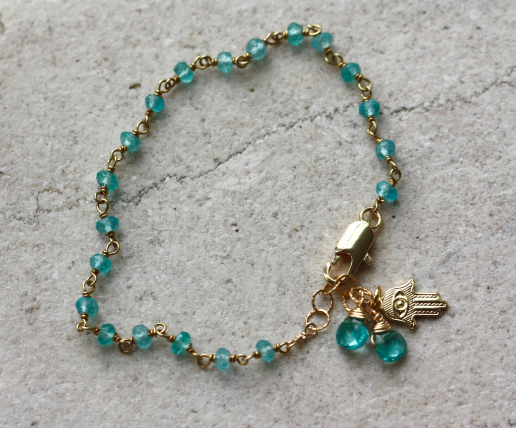 Neon Apatite Rosary Bracelet