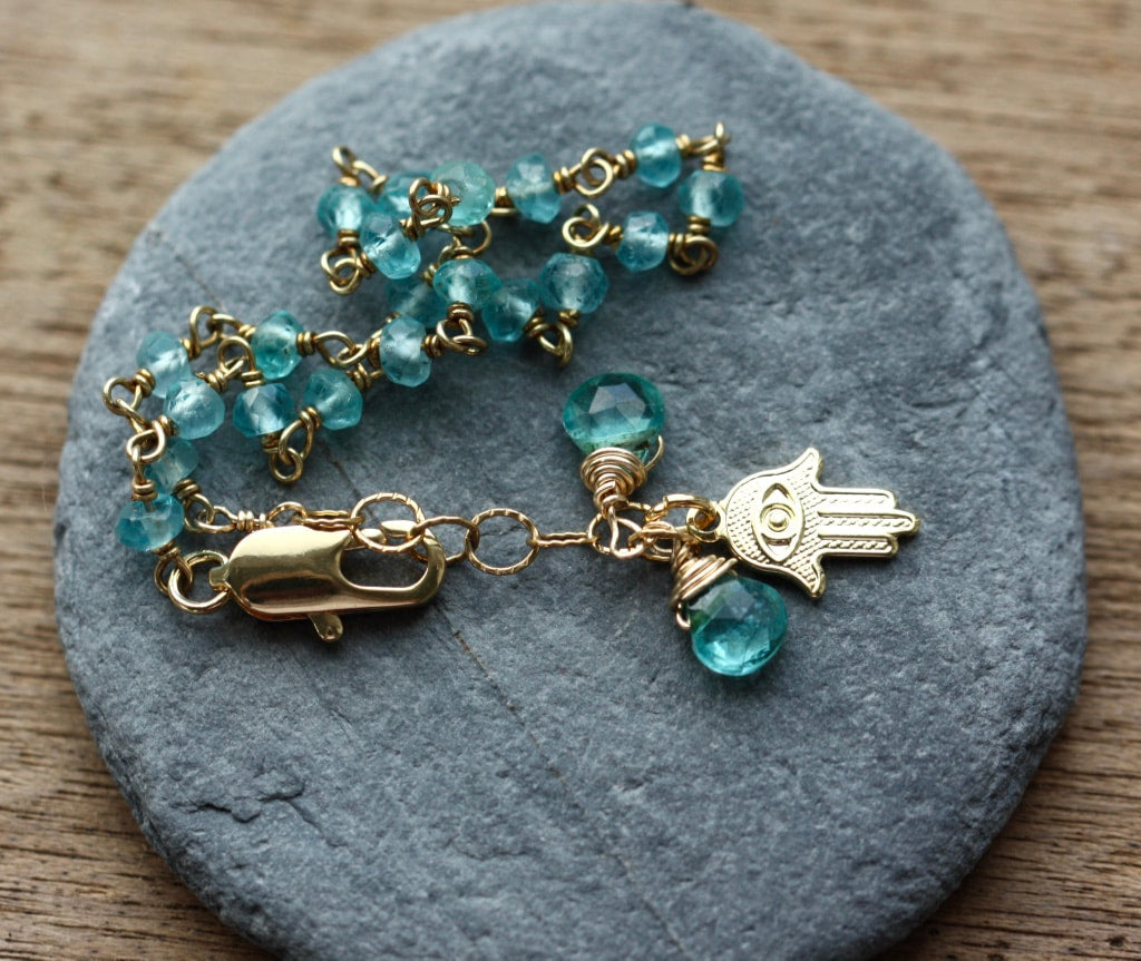 Neon Apatite Rosary Bracelet