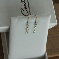 Blue Polki Cut Diamond Slice Earrings, 18k Gold