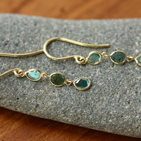 Blue Polki Cut Diamond Slice Earrings, 18k Gold