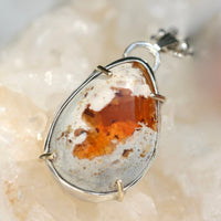 Mexican Cantera Opal, Mexican Fire Opal in Matrix Pendant Necklace