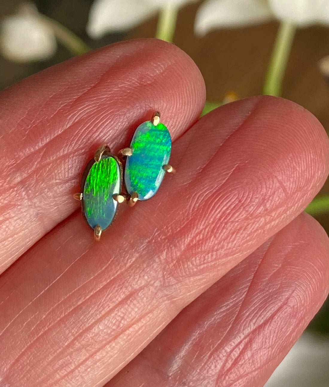 Australian Opal Stud Earrings