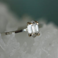 Herkimer Diamond Ring, Natural Herkimer Diamond Crystal Ring, Diamond Quartz Ring, April Birthstone Ring