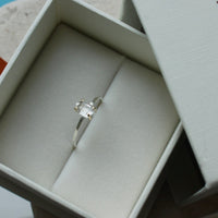 Herkimer Diamond Ring, Natural Herkimer Diamond Crystal Ring, Diamond Quartz Ring, April Birthstone Ring