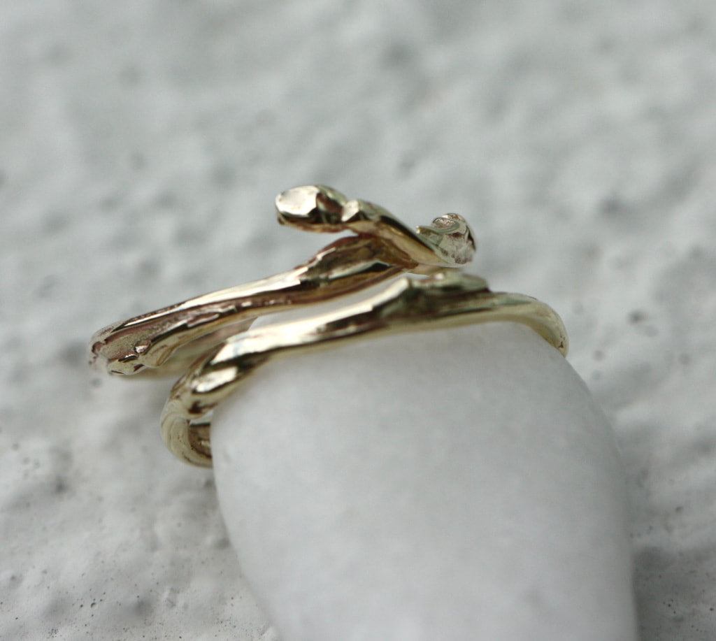 Blueberry Twig Ring, Twig Engagement Ring, Twig Wedding Ring, Twig Stacking Ring