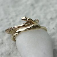 Blueberry Twig Ring, Twig Engagement Ring, Twig Wedding Ring, Twig Stacking Ring