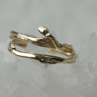 Blueberry Twig Ring, Twig Engagement Ring, Twig Wedding Ring, Twig Stacking Ring