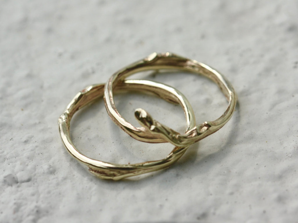 Blueberry Twig Ring, Twig Engagement Ring, Twig Wedding Ring, Twig Stacking Ring