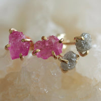 Raw Rough Diamond Stud Earrings, April Birthstone Earrings