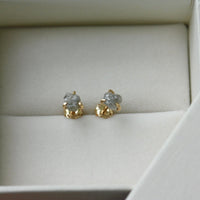 Raw Rough Diamond Stud Earrings, April Birthstone Earrings