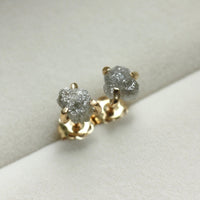 Raw Rough Diamond Stud Earrings, April Birthstone Earrings
