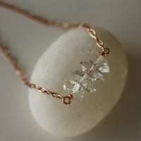 Herkimer Diamond Bar Necklace, Diamond Quartz Necklace