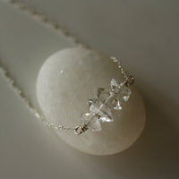 Herkimer Diamond Bar Necklace, Diamond Quartz Necklace