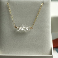 Herkimer Diamond Bar Necklace, Diamond Quartz Necklace