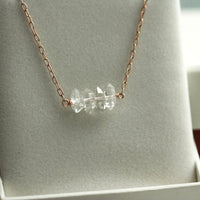 Herkimer Diamond Bar Necklace, Diamond Quartz Necklace