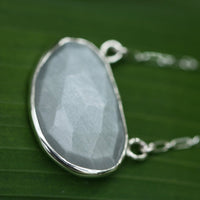 Grey Moonstone Pendant Necklace