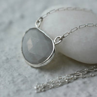Grey Moonstone Pendant Necklace