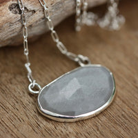 Grey Moonstone Pendant Necklace