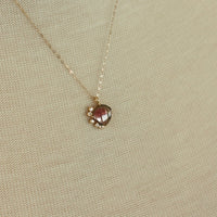 Bi-Color Watermelon Tourmaline and Diamonds Pendant Necklace, October Birthstone Necklace