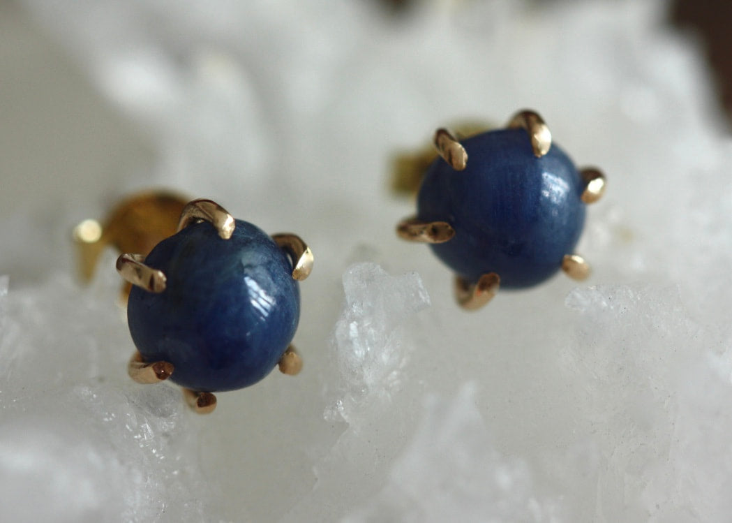Blue Sapphire Post Earrings, September Birthstone Earrings