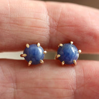 Blue Sapphire Post Earrings, September Birthstone Earrings
