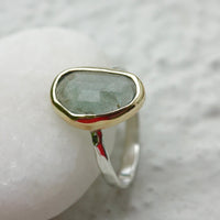 Moss Aquamarine Statement Ring, March Birthstone Ring