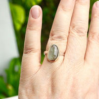 Moss Aquamarine Statement Ring, March Birthstone Ring
