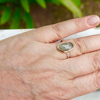 Moss Aquamarine Statement Ring, March Birthstone Ring
